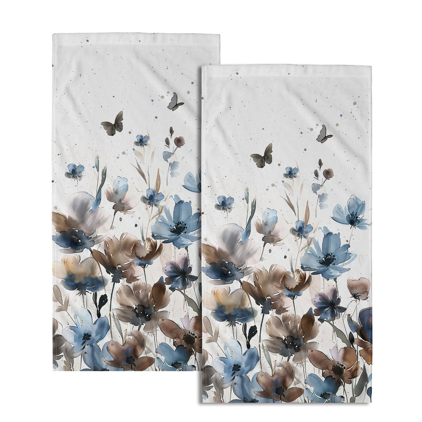 Imiss Coral Starfish Hand Towels for Bathroom，Nautical Coastal Seashell Guest Towels 14.4 x 28.3 Inch Set of 2 Soft Small Bath Towel Kitchen Dish Towels for Home Hotel Gym Spa BST220