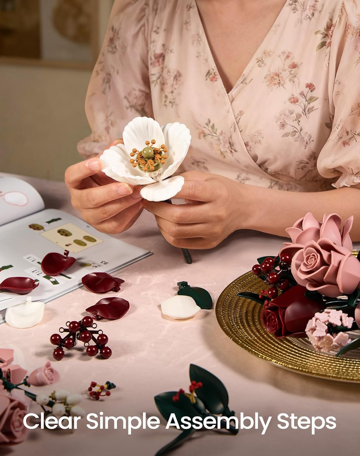 Dusty Rose Bouquet Building Set 88
