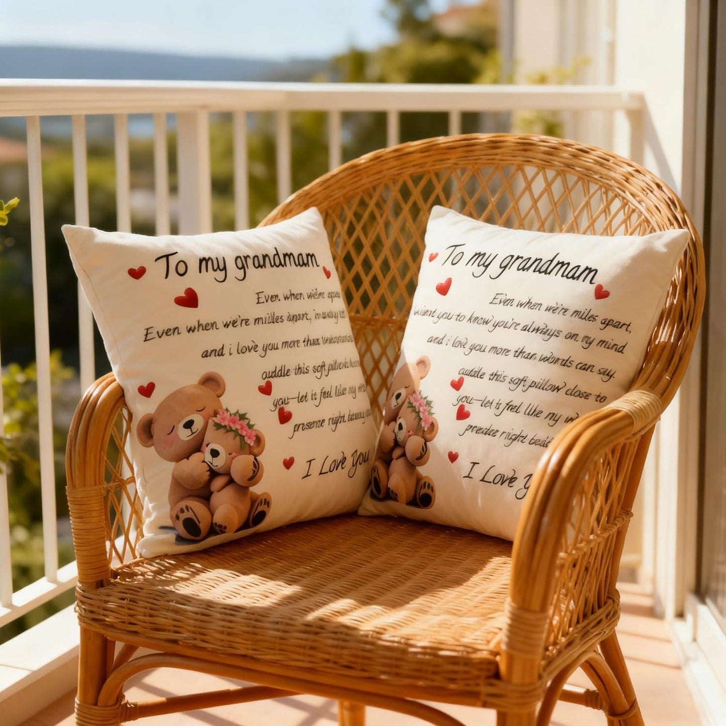 to My Grandmam Throw Pillow Cover - 18x18in Cushion Case, Machine Washable & Easy Care, Ideal for Sofa TV-Watching & Bedside Reading, Adds Warmth to Her Daily Life, Fits Bedroom/Living Room Decor WN420