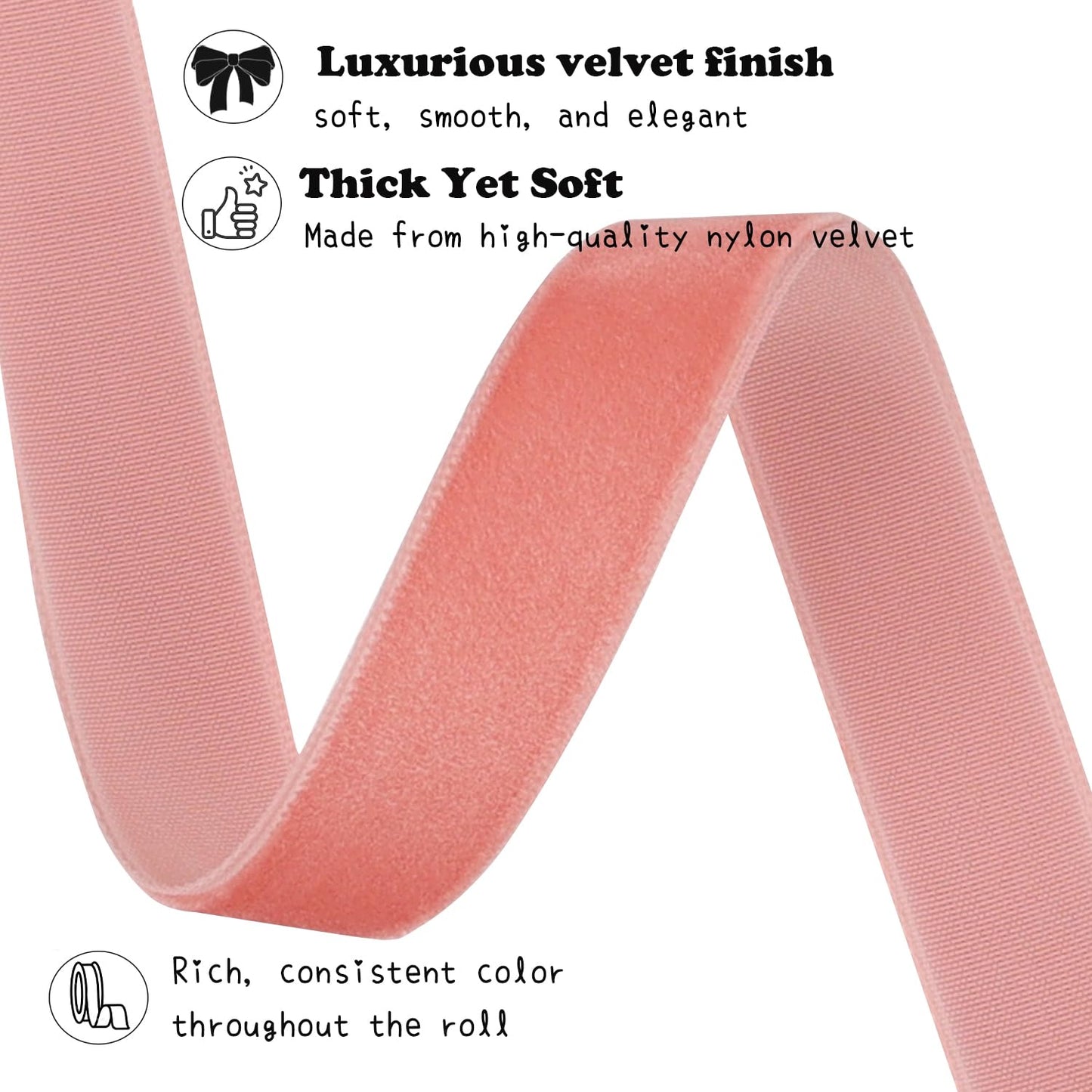 Red Velvet Ribbon 3/8 Inch X 12 Yards Christmas Ribbon for Gift Wrapping Christmas Ornaments Crafts Home Décor BST220