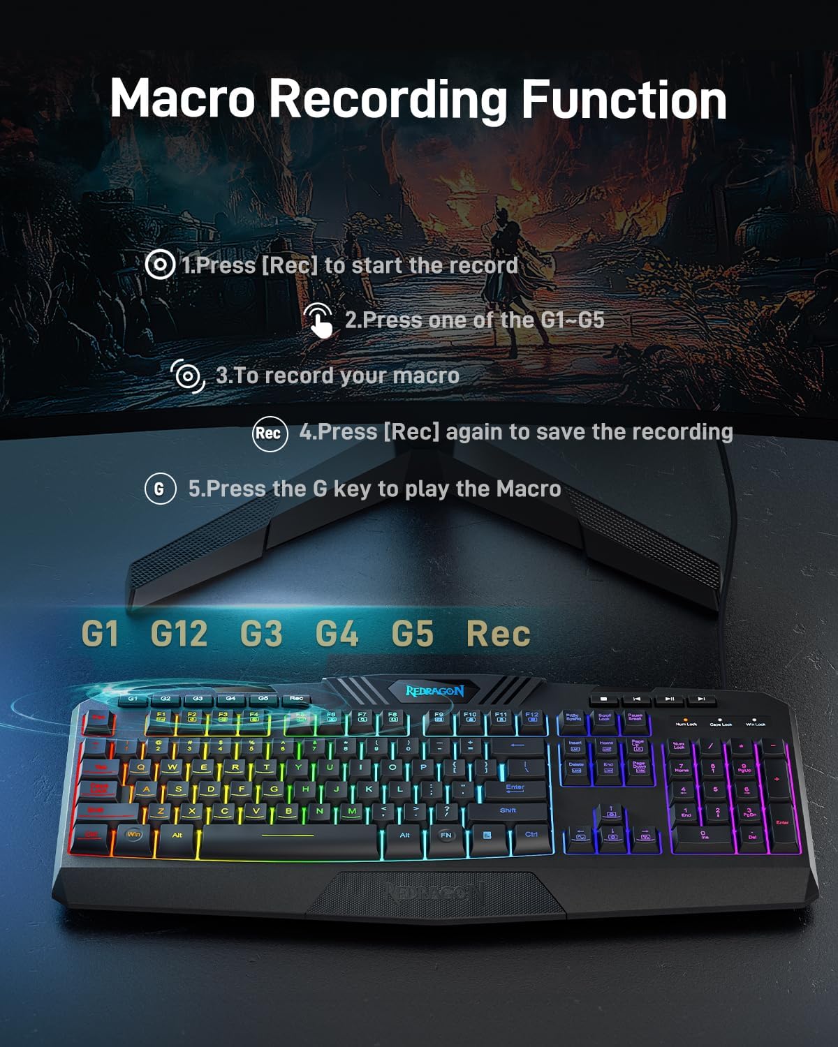 Redragon S101 Updated Programmable Gaming Keyboard and Mouse 7071