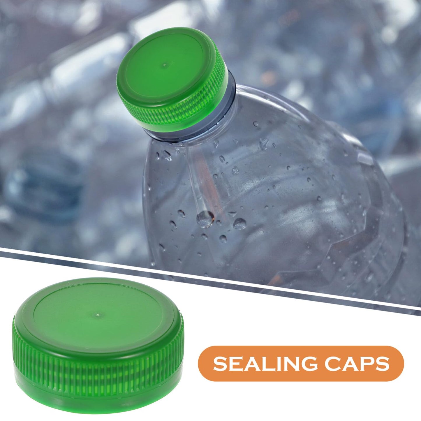 100Pack White Plastic Bottle Caps, 38mm (1.53") Replacement Lids, Leak-Free Screw-on Caps for Juice, Milk, Water Bottles Tops and Diy Crafts BST202