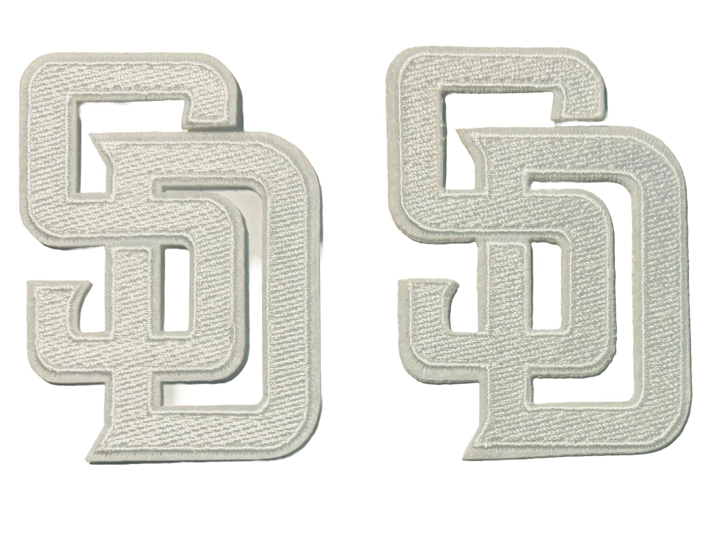 Iron-On San Diego Letter Patch, White, 2 x 3 in, 2-Pack for Jackets BST220