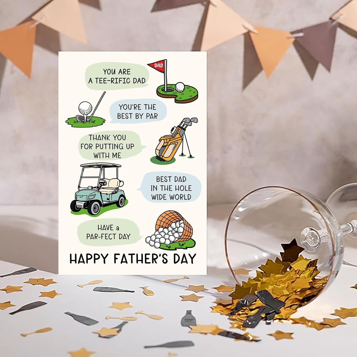 Funny Fathers Day Card for Dad Stepdad Bonus Dad Husband Grandpa, Humorous Happy Father's Day Card Gift from Son Daughter Grandson Granddaughter, Unique Fathers Day Card for Him BST202