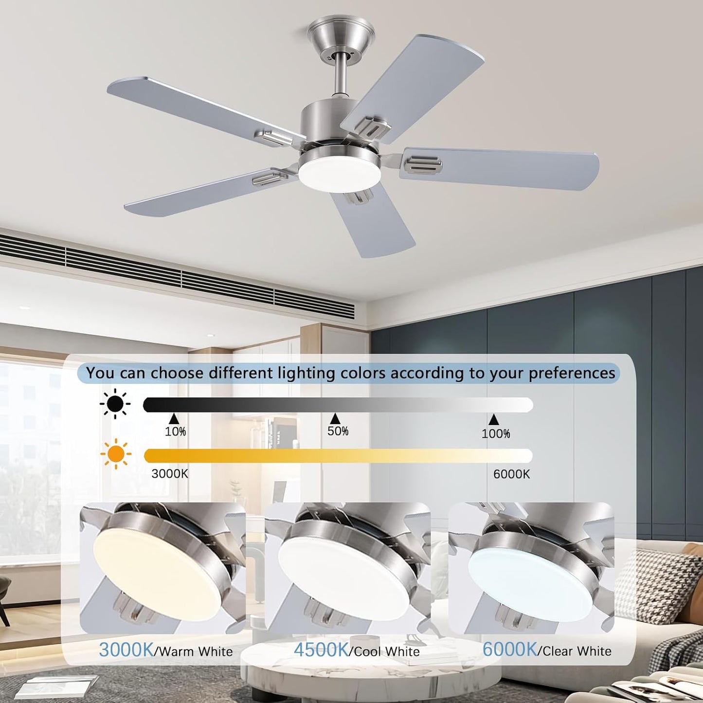 (2 Pack)42 inch Modern Ceiling Fans with Lights 31