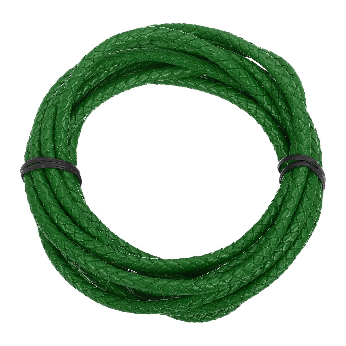 MECCANIXITY 1.1 Yards Bolo Tie Cord 6mm Diameter Round Braided Leather Strip 1 Meter Long for Bracelet Necklace Beading, Yellow WN420