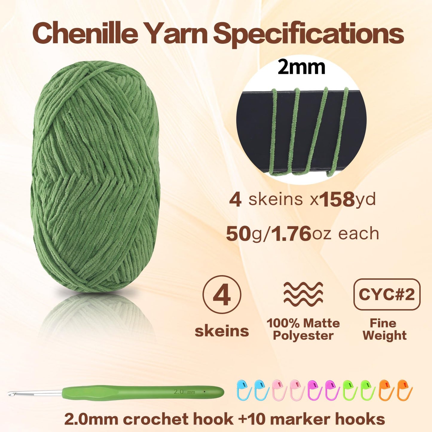 4 Pack of 1.76oz Chenille Yarn for Crocheting,158yards Soft Fluffy Velvet Yarn, Ideal Crochet for DIY Baby Blankets Toys Scarves Throw Pillows Hats Cushions(Purple) BST326L