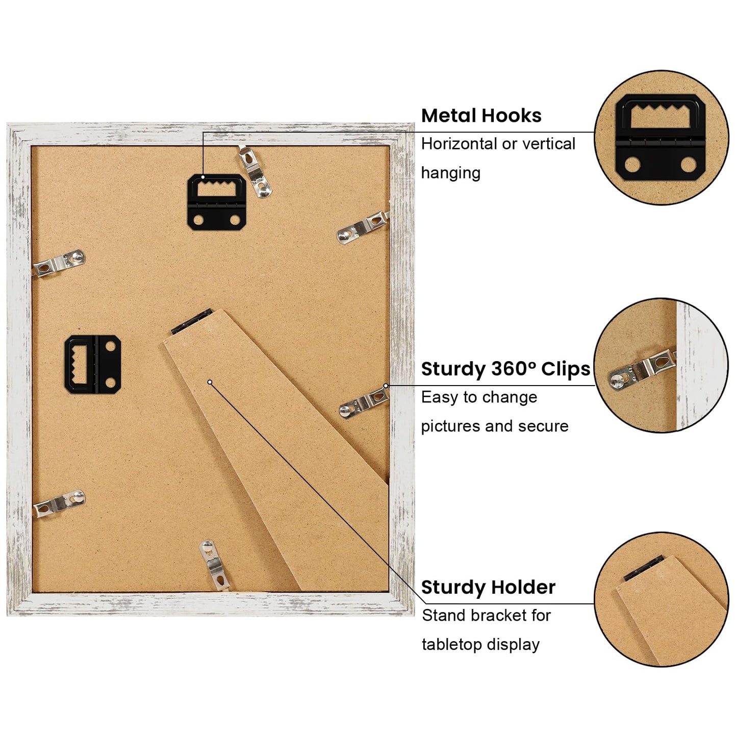 YESKAY 8x10 Picture Frame Set of 9, Display Pictures 5x7 with Mat or 8 x 10 Without Mat, Multi Photo Frames for Wall Mounting or Table Top Display, Blue BST326H