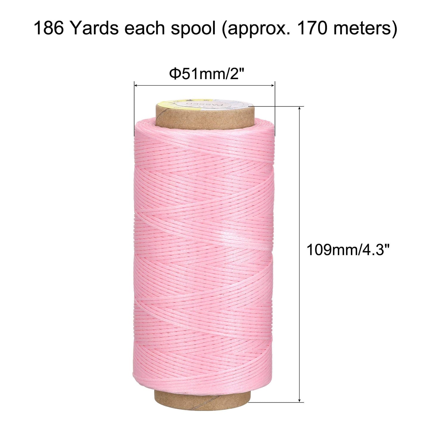 uxcell Leather Sewing Thread 186 Yards 210D/1mm Polyester Waxed Cord for Manual Sewing, Wheat BST326H