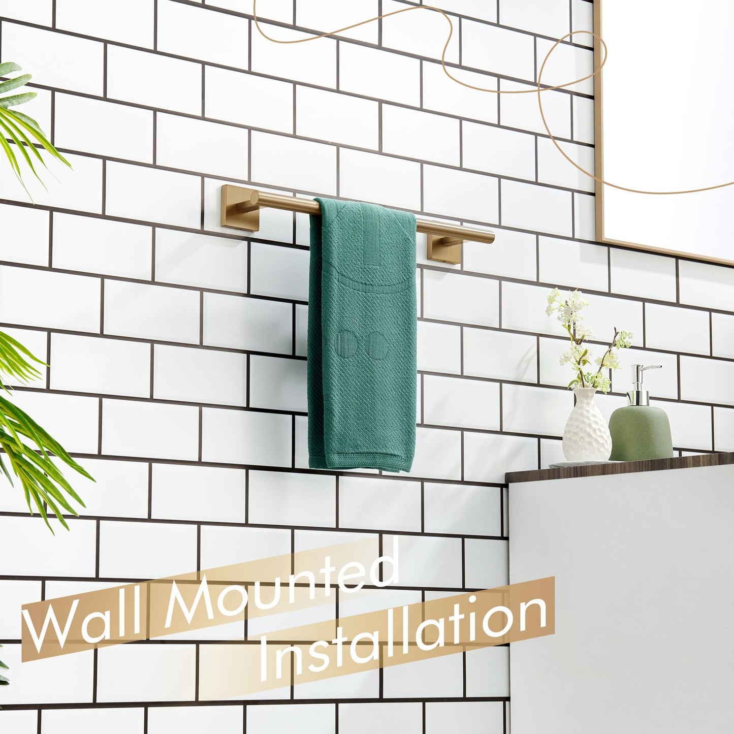 KOKOSIRI Bathroom Towel Bars 16 Inch Towel Rail Matte Black 40CM Hand Towel Holder for Bath Kitchen Wall Stainless Steel B4005BK-L16 BST202