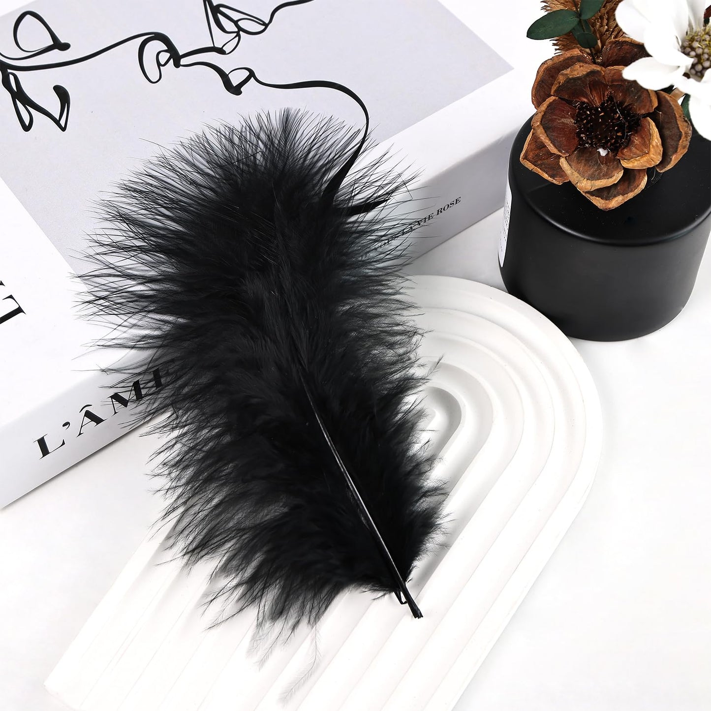 Fluffy Turkey Marabou Feathers 100pcs for Craft Dream Catcher Decoration - 4-7Inches Natural Feathers (Green) BST220