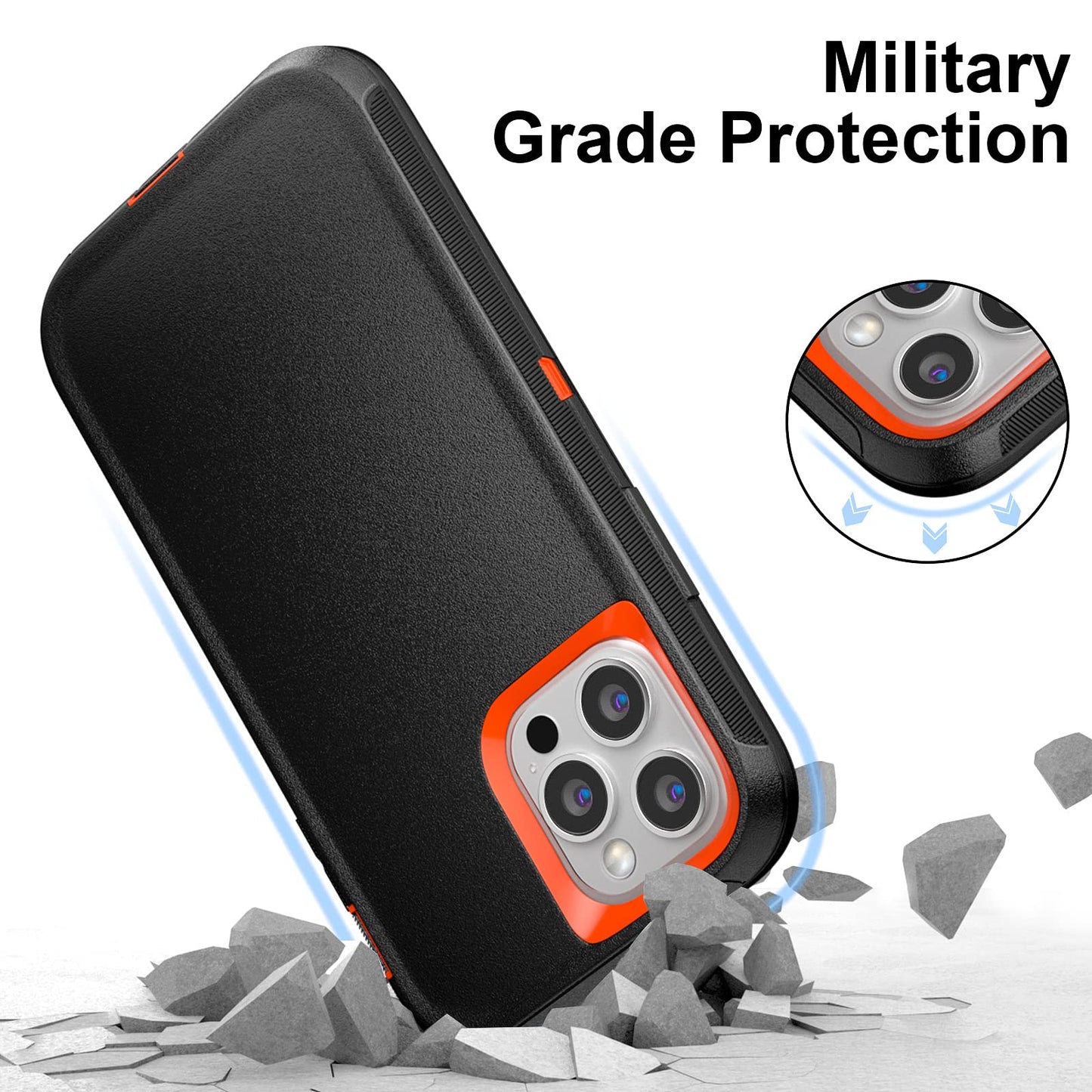 for iPhone 11 Case with Belt Clip Holster Kickstand & 2 Screen Protector, Full Protection Heavy Duty Phone Case, Shockproof Drop-Proof Durable Cover 6.1" [Black+Clip] WN420