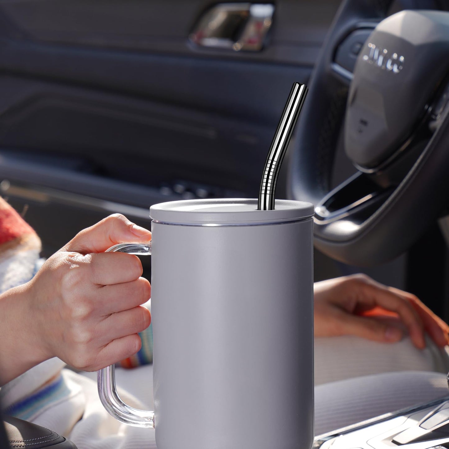 Tomorotec 14PCS Stainless Steel Straws Fit for 30oz Stanley Tumblers | 11" Reusable Drinking Straws with Brush, 7 Bent & 7 Straight for Smoothies, Milkshakes, Coffee, Dishwasher Safe (Metallic) BST326L