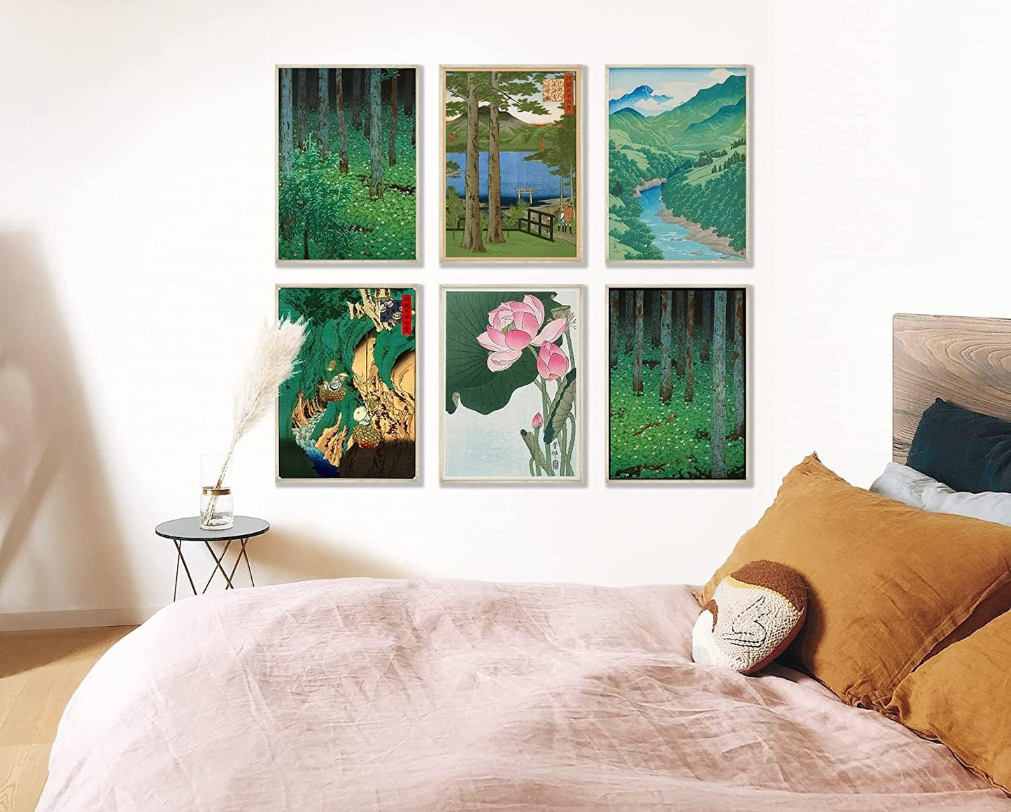 Wallbuddy Japanese Decor Woodblock Nature Poster Unframed Artwork for Walls Landscape Scenes in Home and Traditional Style Japanese Home Decor Set of 6 Japanese Wall Prints (8x10) BST220