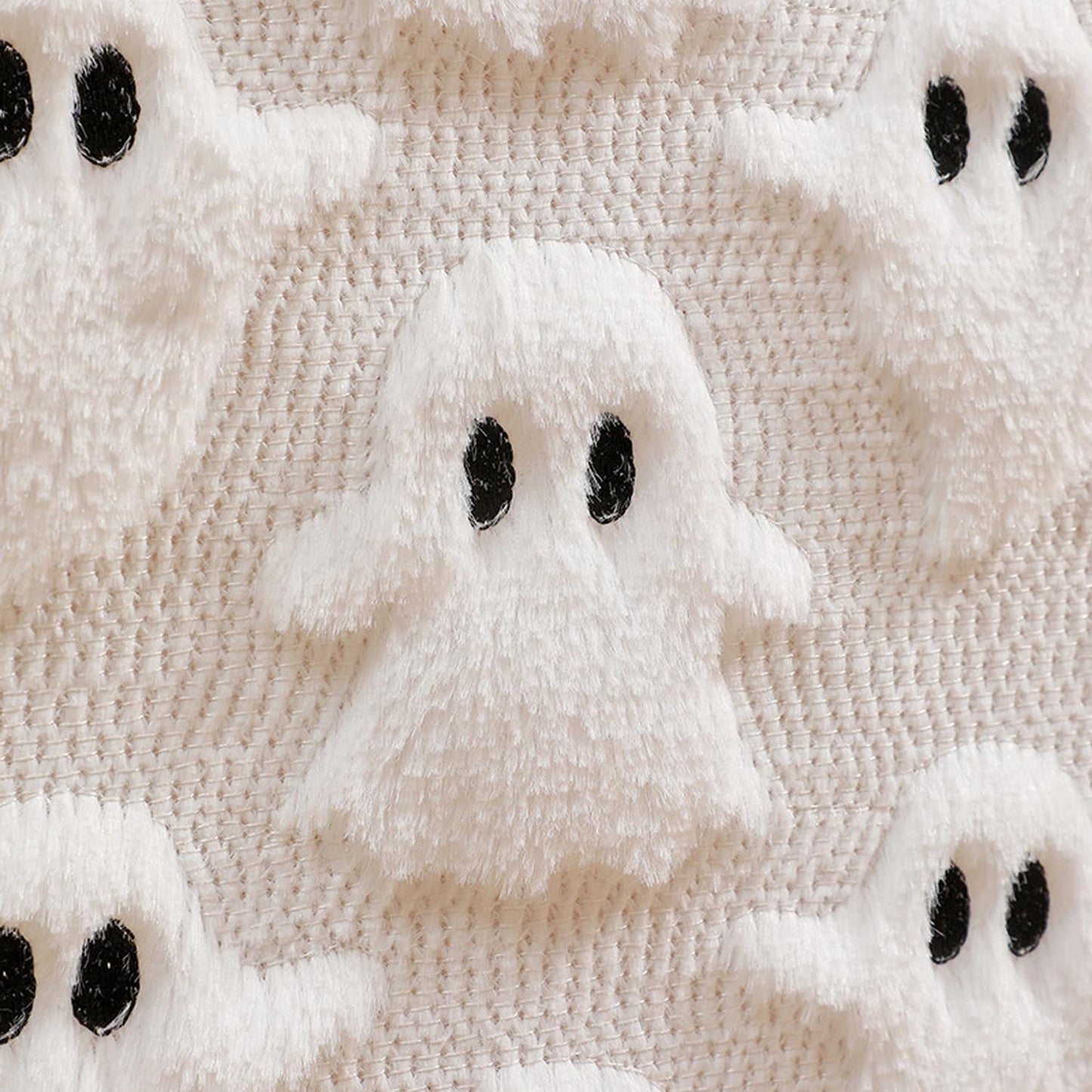Halloween Pumpkin Table Runner Quilted Plush 3D Table Runners Fall Autumn Ivory Halloween Runners for Tables Kitchen Dining Decorations Party Supplies 13x37 Inch WN420