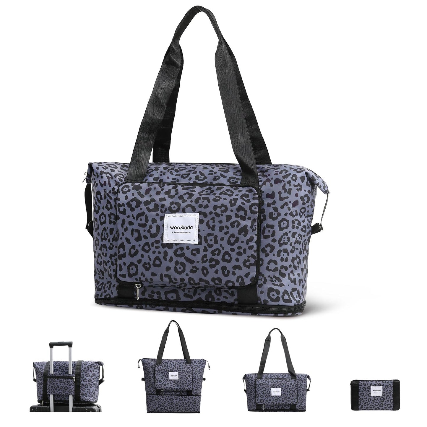 WOOMADA Foldable Travel Duffel, Weekender & Carry-On Bag with Expandable Space BST326H
