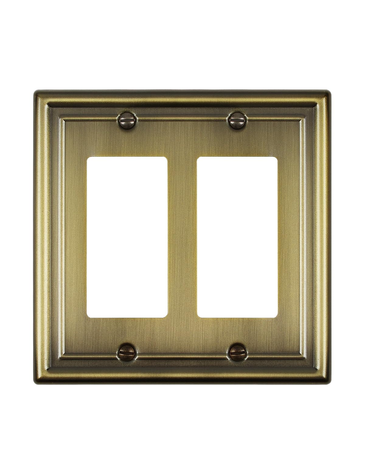 Decorative Metal Wall Plates, Switch Plates Outlet Covers (Off White/1 Decorator 4 Pack) WN420