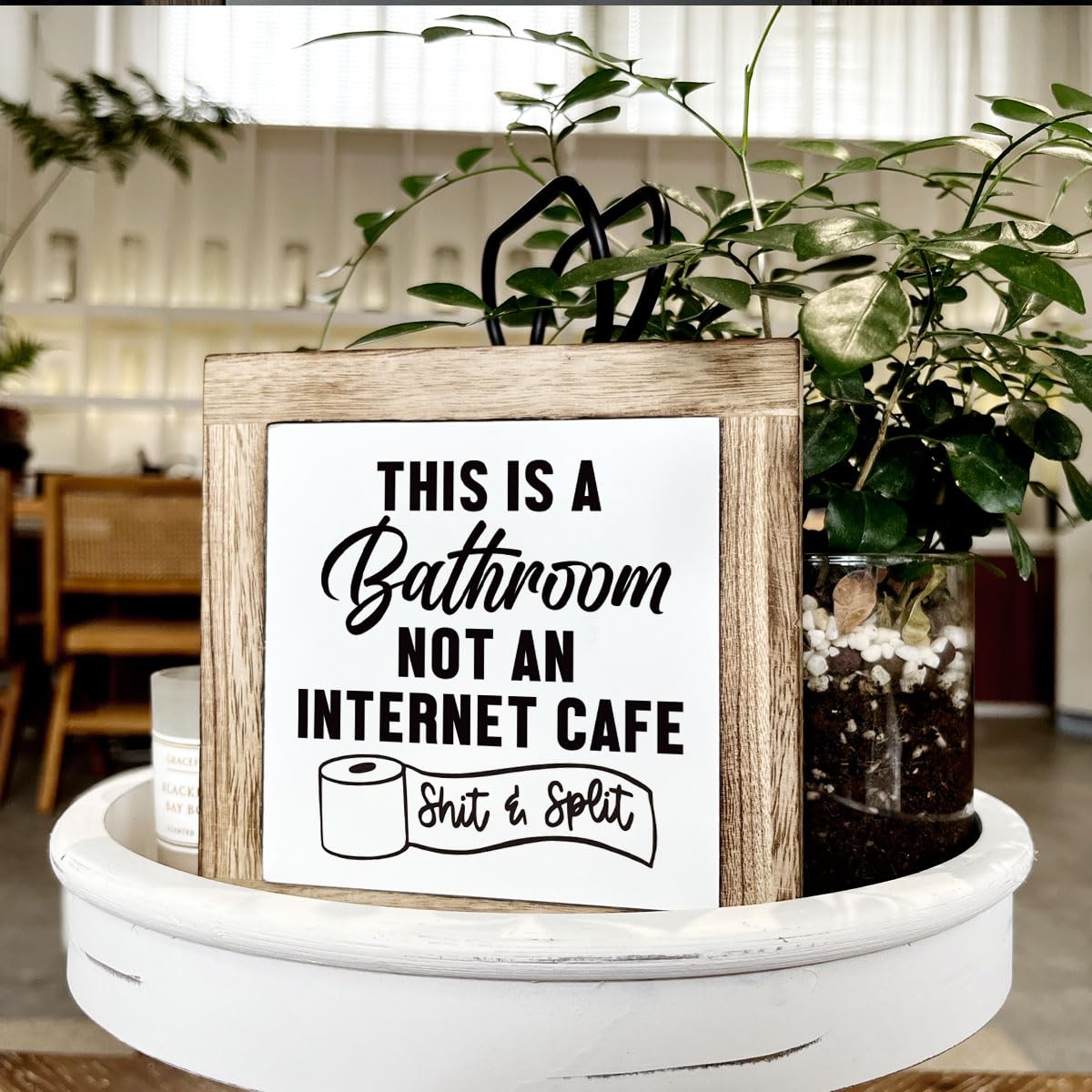 Bathroom Decor, Funny Bathroom Decor, Flush the Toilet This is Not Show and Tell, Wooden Box Signs for Home Decor, Bathroom Decor Tabletop, Kids Bathroom Rules Sign Decor, Bathroom Box Sign B6-71 BST202