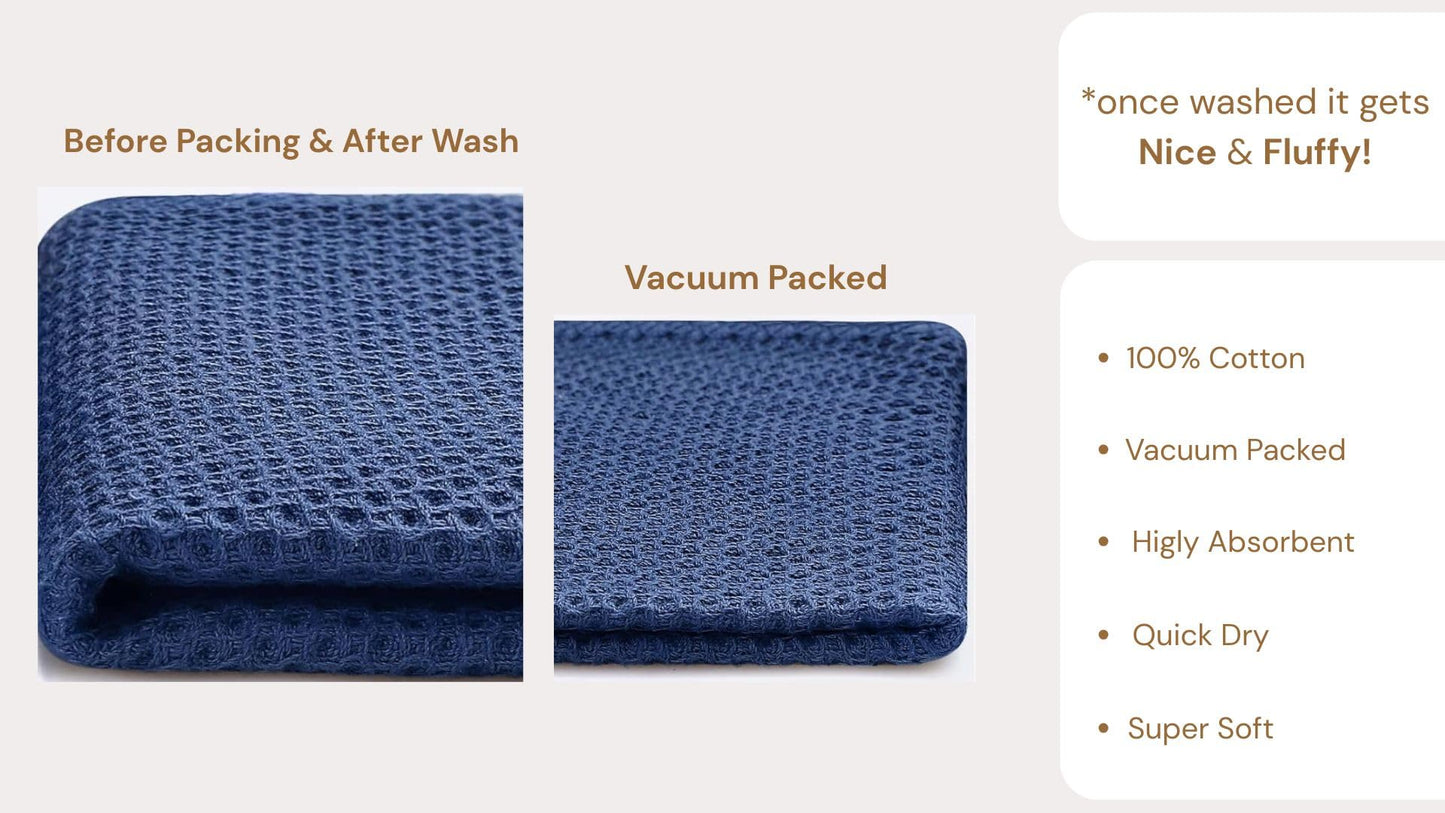 Cotton Waffle Weave Wash Cloths - Pack of 6 (12x12 Inches) | Ultra Soft, Absorbent Dish Cloths | Quick Dry, Dish Cloths & Dish Rags - Taupe/Grey (Kitchen Essentials) BST220