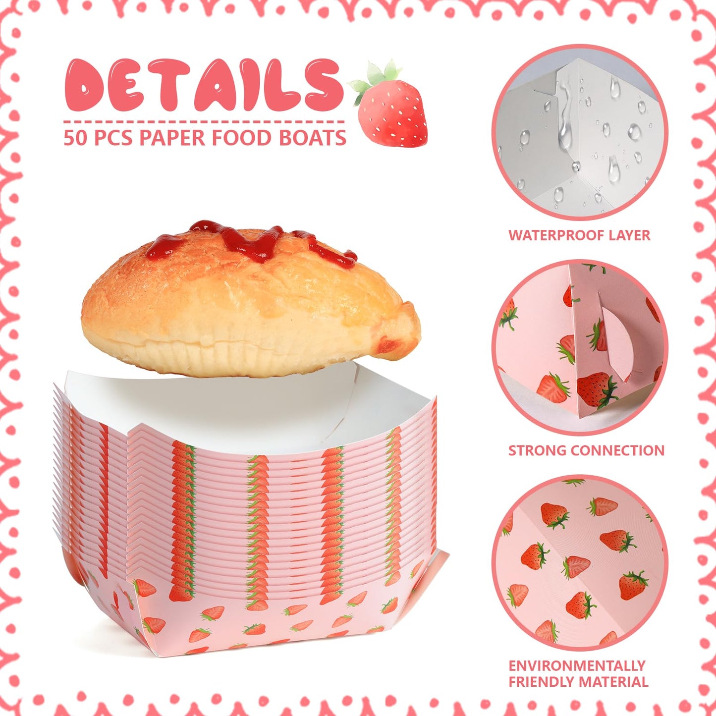 strawberry paper plates, disposable waterproof food trays, 1 lb., suitable for bulk strawberry-themed strawberry shortcake berry first birthday party supplies and gift decorations. (20, blueberry) BST220