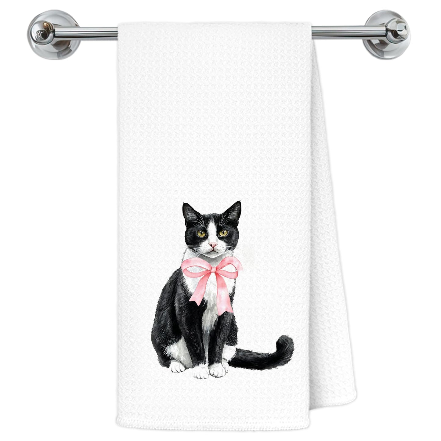 Blue and White Chinoiserie Orange Cat Bathroom Hand Towels, Orange Cat Gifts, Funny Oriental Kitty Decorative Hand Towels Bathroom Restroom Washroom Yoga Spa Zen Decor, 16x24 Inch BST326L