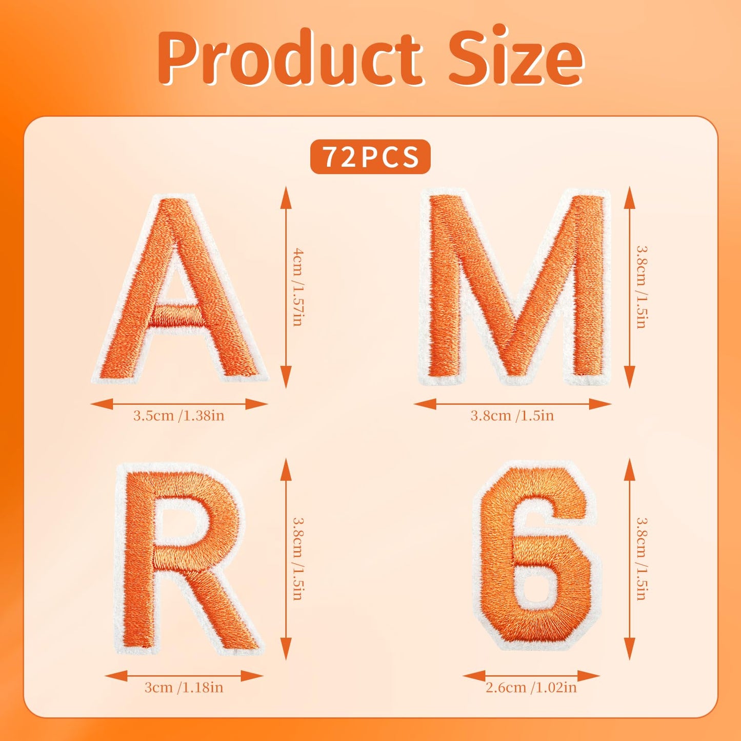72Pcs Iron on Number and Letter Patches, Numbers 0-9, Letters A-Z Embroidered Applique Patches for Clothes, Skirts, Hats, Socks - Black BST220