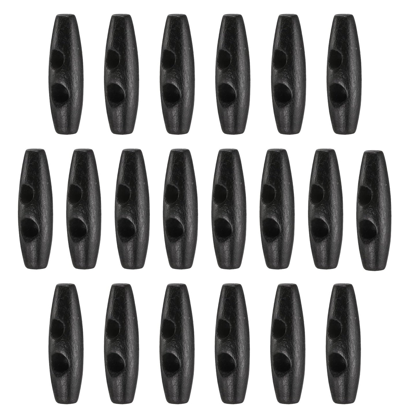 HARFINGTON 60mm / 2.4" Wooden Toggle Buttons 20pcs 2-Hole, Maroon | Wood Olive Sewing Buttons Horn Oval Buttons Sewing Accessories for Coat Sweaters Clothing DIY Craft BST326L