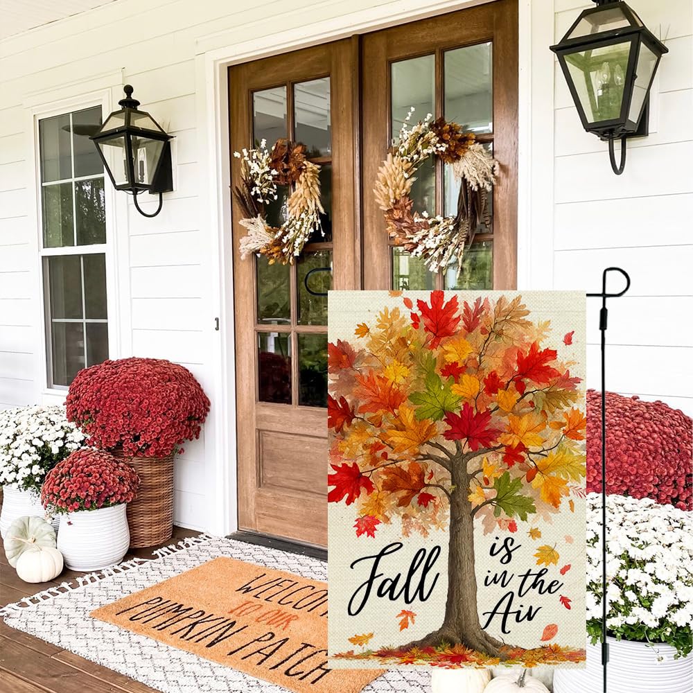 CROWNED BEAUTY Easter Garden Flag Eggs Tree 12x18 Inch Double Sided Bunny Holiday Decoration for Outdoor Lawn Yard WN420