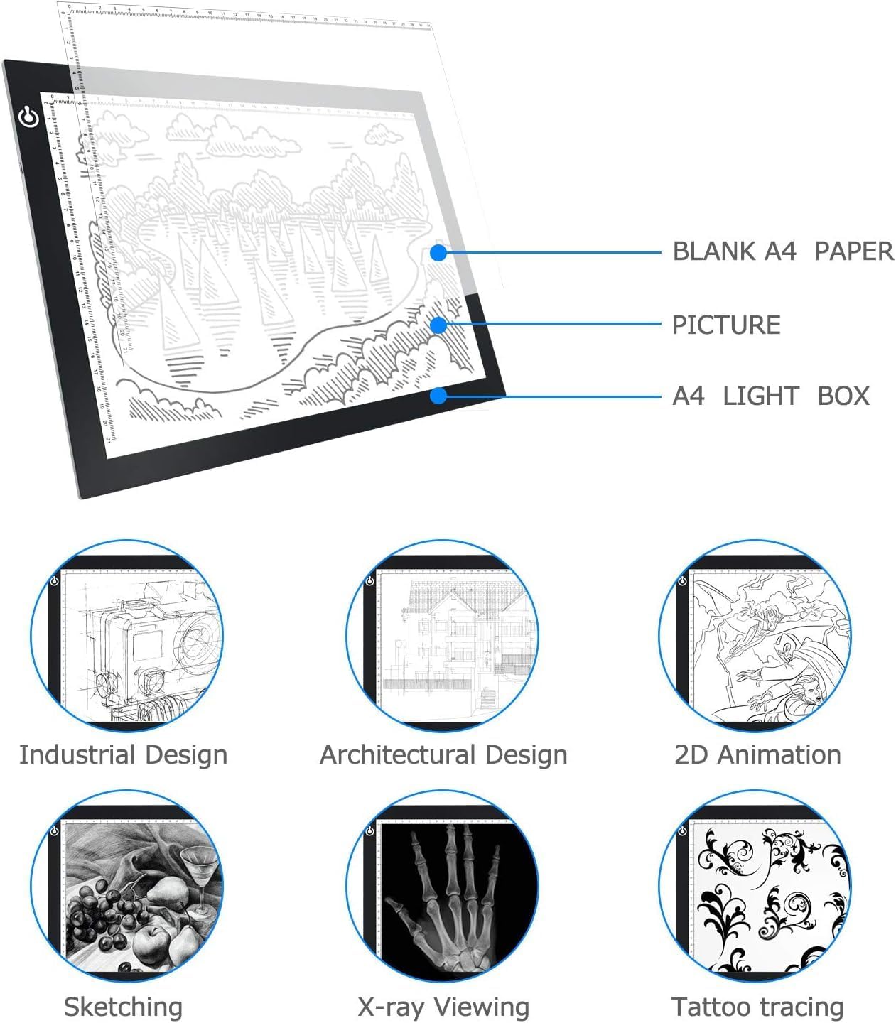 LitEnergy A4 LED Copy Board Light Tracing Box RD12