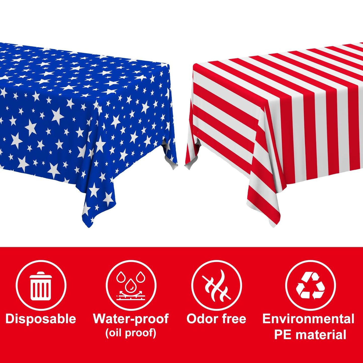 Gatherfun 2026 Graduation Decorations : 2-Pack Congrats Grad Disposable Tablecovers - Class of 2026 Red Themed Table Cloths, for Graduation Party Supplies & Graduation Backdrop, 54" X 108" BST326L