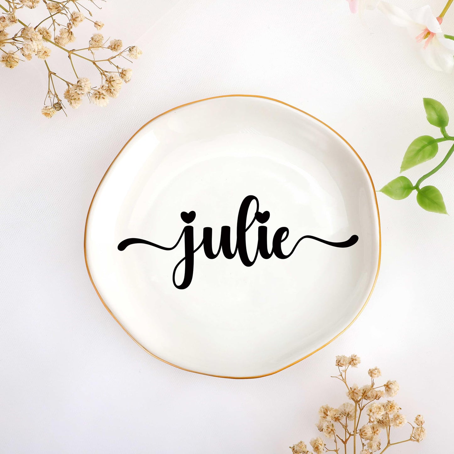 JoycuFF Initial B Ceramic Jewelry Tray, Bridesmaid Bride Gifts, Mothers Day Christmas Anniversary Engagement Birthday Gifts for Women Couples, Trinket Dish for Rings Earrings Necklaces Bracelets Keys BST202