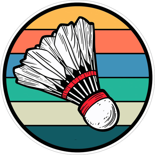 Badminton Sport Sticker 4 Inch Waterproof Vinyl Decal ID44990 | Waterproof vinyl sticker for laptop, journal, water bottle & tumbler – gift for sports fans & athletes BST220