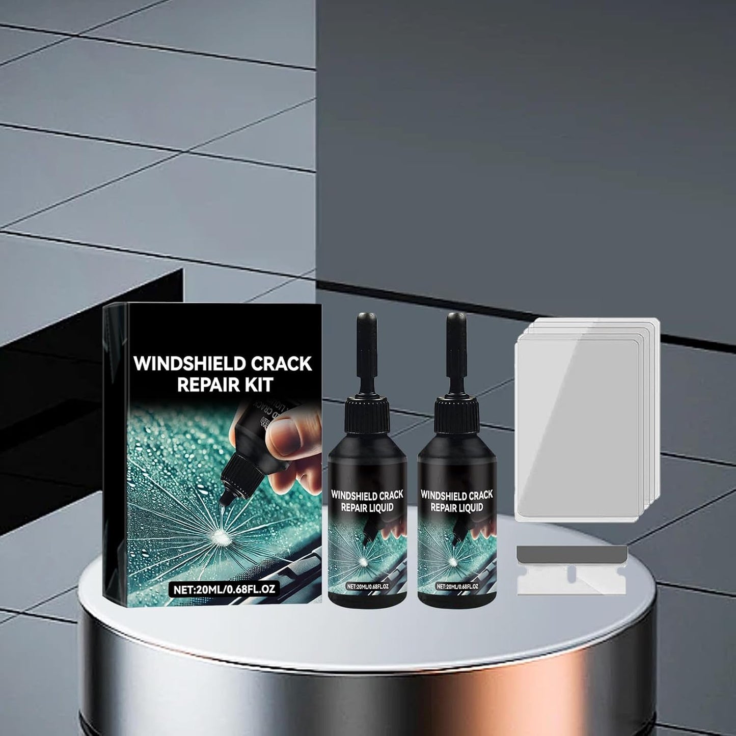 Windshield Crack Repair Kit, 2025 Upgraded Windshield Crack Repair Kit, Suitable for Repairing car Windshield Cracks, Repairing Cracks and Damages (1PC) WN420