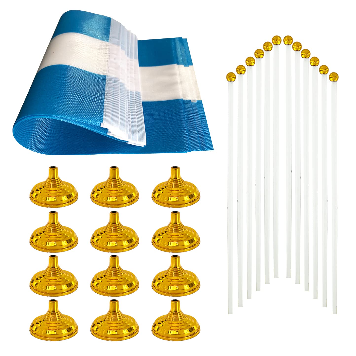 WXTWK 12 Pack Korea Flag Korean Desk Flag Small Mini Korean Table Flags With Stand Base,Home Office Festival Events Celebration Decorations BST202