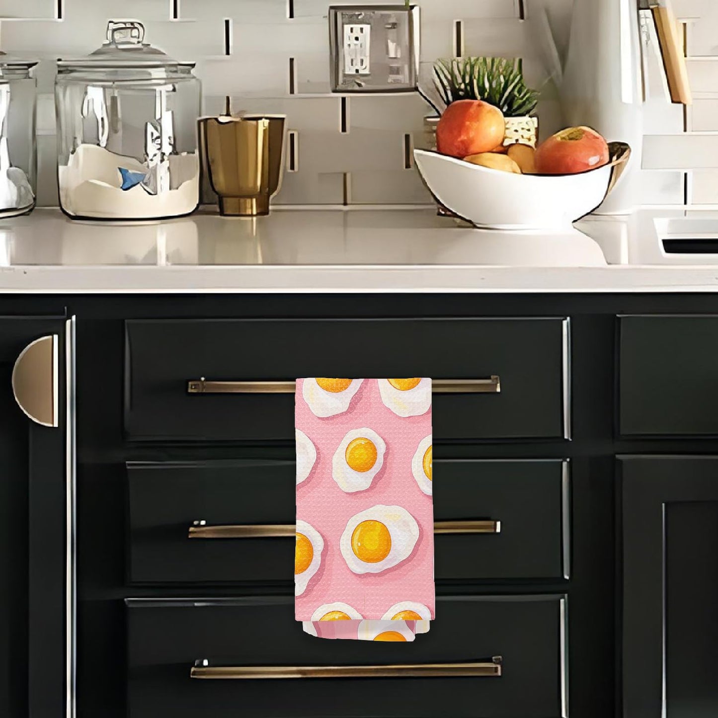 Bon Appetite Modern Kitchen Towels, Farmhouse French Dish Tea Towels for Kitchen, Gifts for Cooking Lovers Decorative Hand Towels, 16x24 Inch WN420
