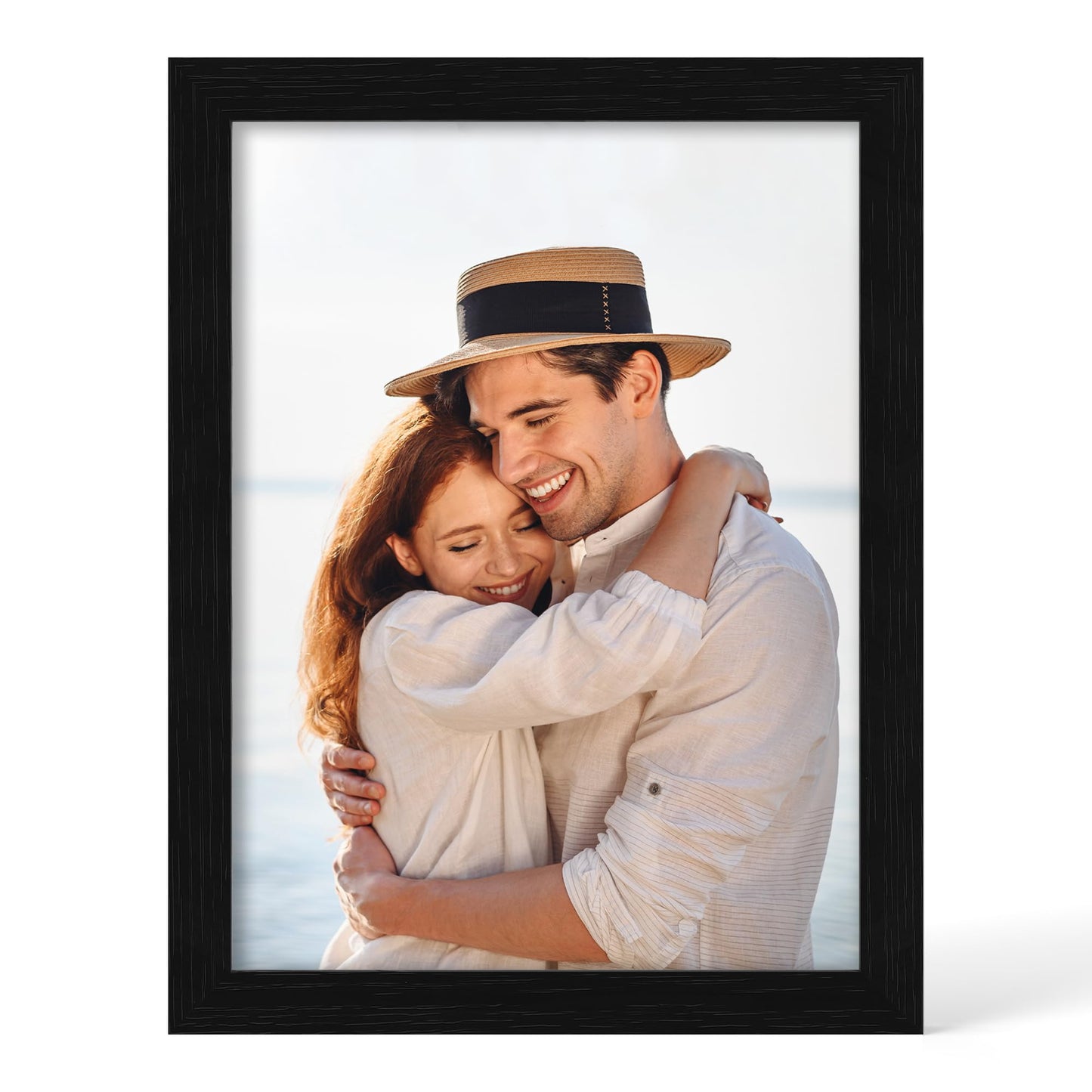 YESKAY 12x16 Picture Frame - 12 x 16 Photo Frame Made of Solid Oak Wood and Real Glass,Display Picture 4 Opening 5x7 with Mat or 12x16 Without Mat for Wall Mounting(Color Walnut) BST326H