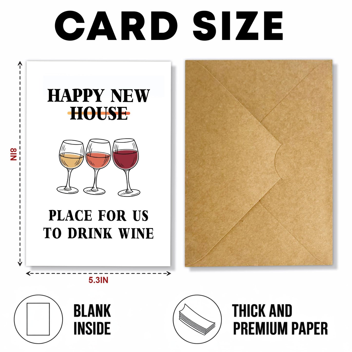 Congrats on Your New Home Housewarming Greeting with Gold Lettering and Key Design, Funny Congratulations Gift for New Homeowners, First-Time Buyers, Friends, Neighbors, Real Estate Clients Single 5.3''x8'' with Envelope BST326L