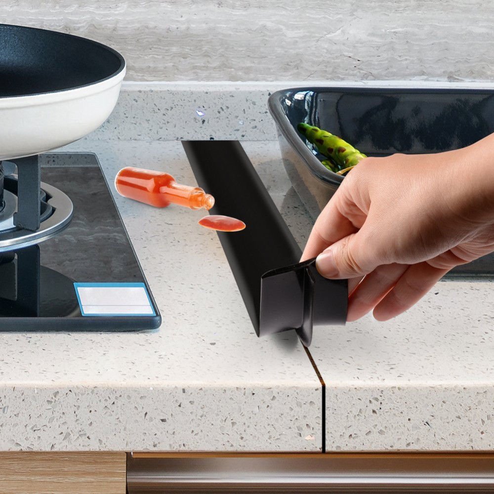 Stove Gap Covers (2 Pack), Easy to Clean Gap Fillers Between Counters and Stovetops, Oven, Washer，Furniture Easy to Install Heat Resistant, Black 25 Inches BST220