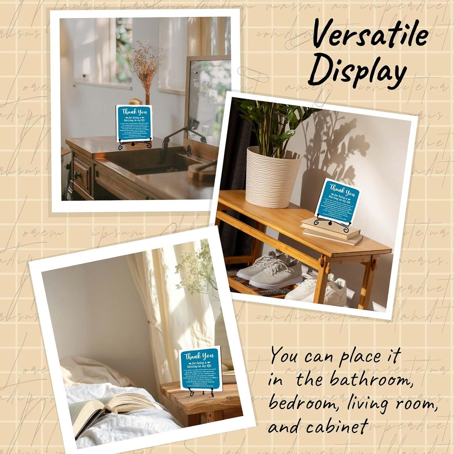Thank You Gifts for Women Men, Inspirational Appreciation Gifts,Small Special Inexpensive Gift Ideas,5 in Aqua Home Office Desk Decor Plaque(B05) BST326L