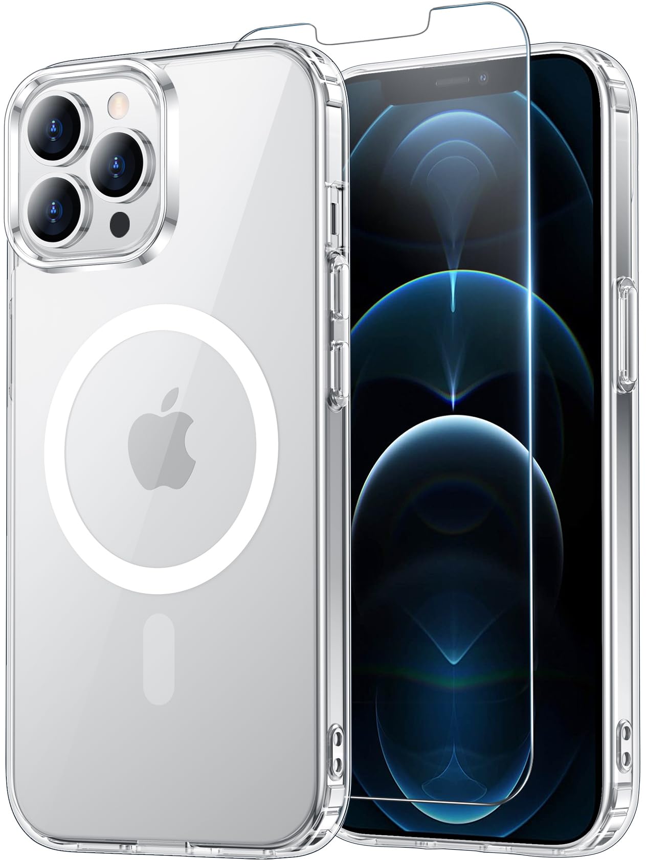 for iPhone 17 Pro Max Case Clear with Screen Protector, Compatible with Magsafe, Anti-Yellowing, Military-Grade Protection, Shockproof Slim Magnetic Phone Case Cover, Black WN420