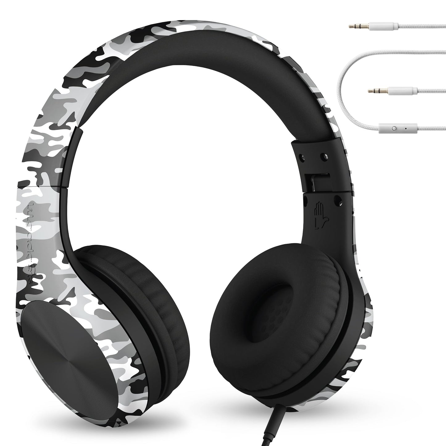LilGadgets Connect+ Pro Wired Kids Headphones for School with Microphone, Volume Limiting Over-Ear Headset with Cord, SharePort Technology & SoftTouch Padding, Blue