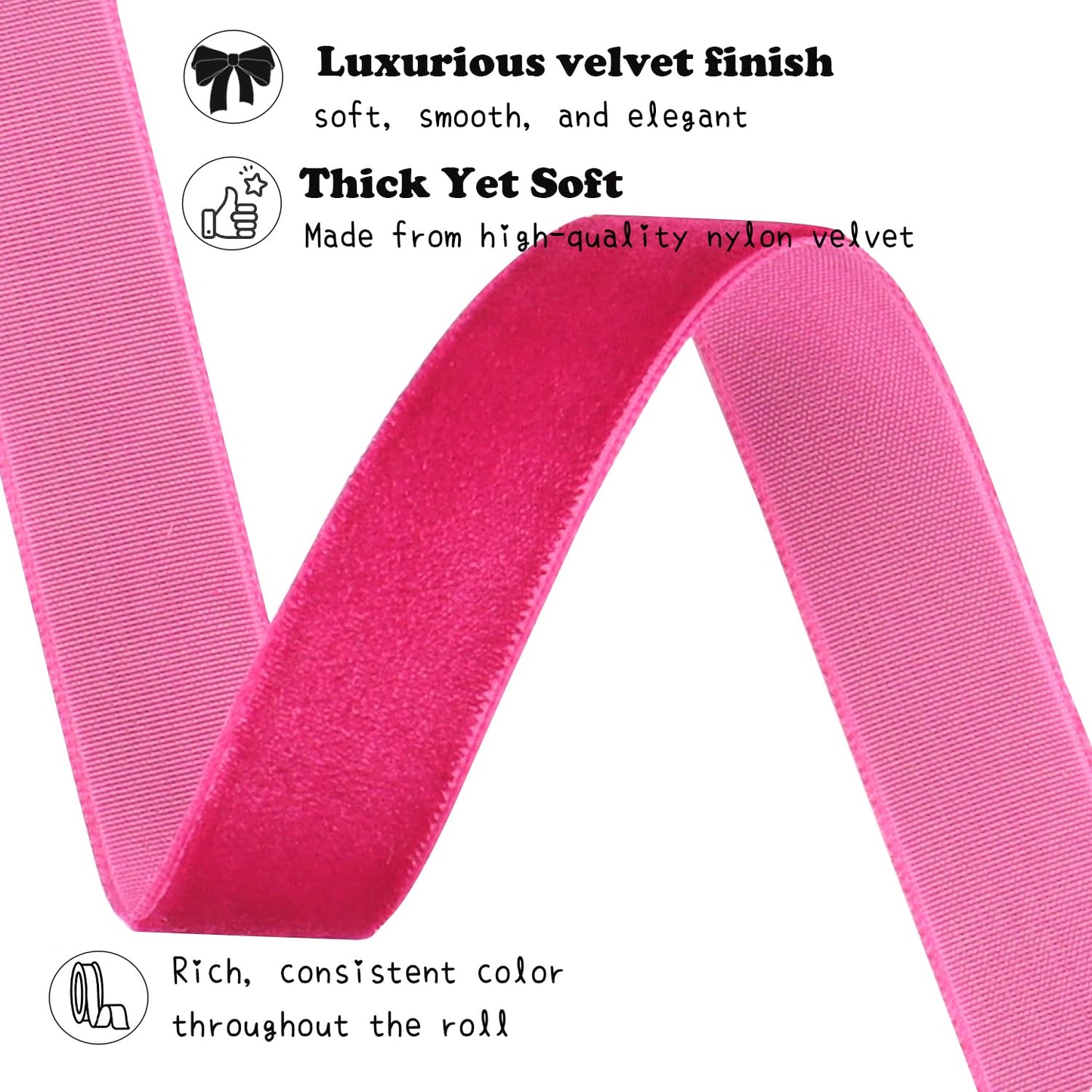 Red Velvet Ribbon 3/8 Inch X 12 Yards Christmas Ribbon for Gift Wrapping Christmas Ornaments Crafts Home Décor BST220