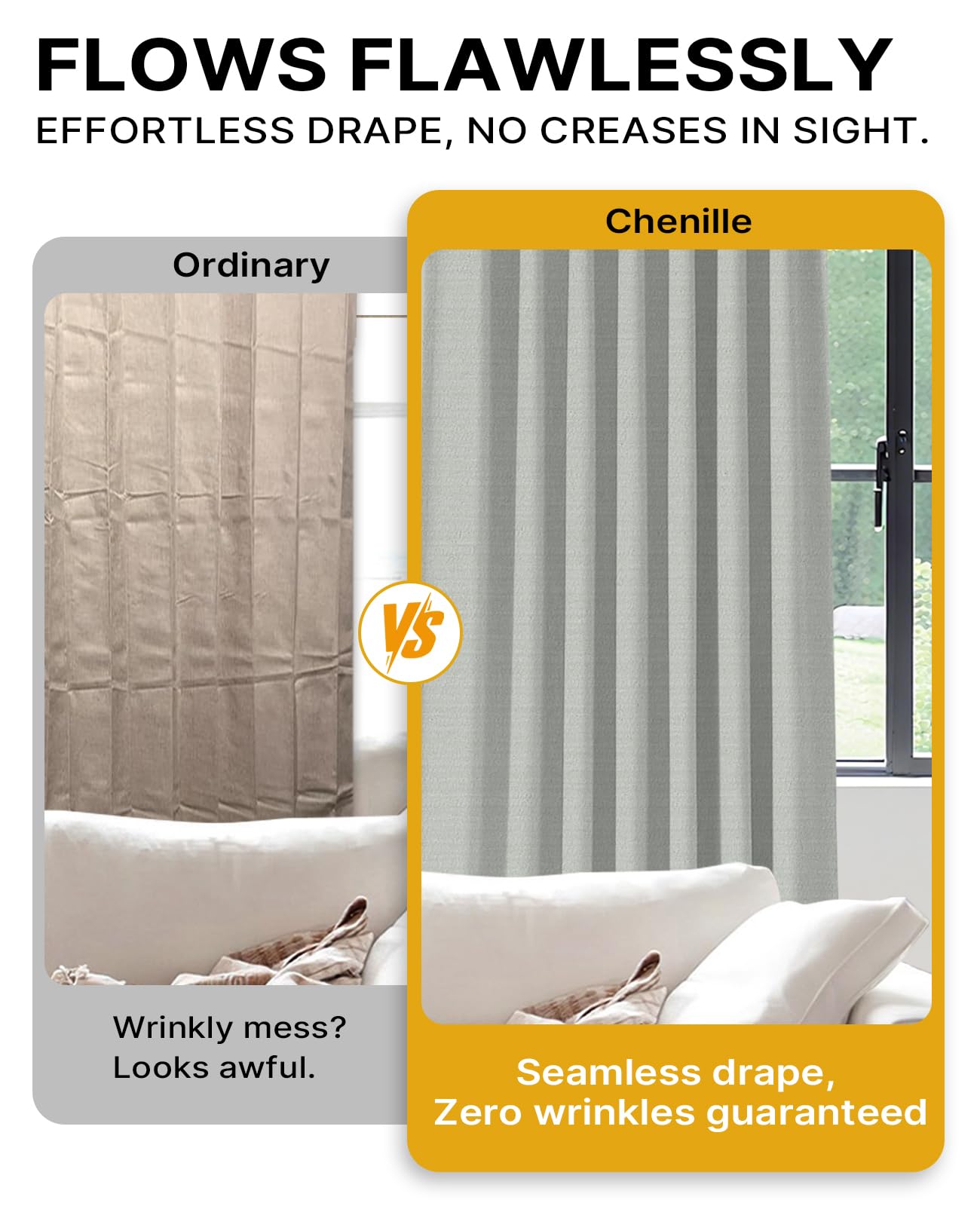 Gray Blackout Chenille Pinch Pleated Curtains 40x96in- Ultra Soft Wrinkle Resistant Thermal Insulated Room Darkening Drapes,Noise Reducing with Roman Clips,2 Panels Set for Bedroom/Living Room/Office BST202