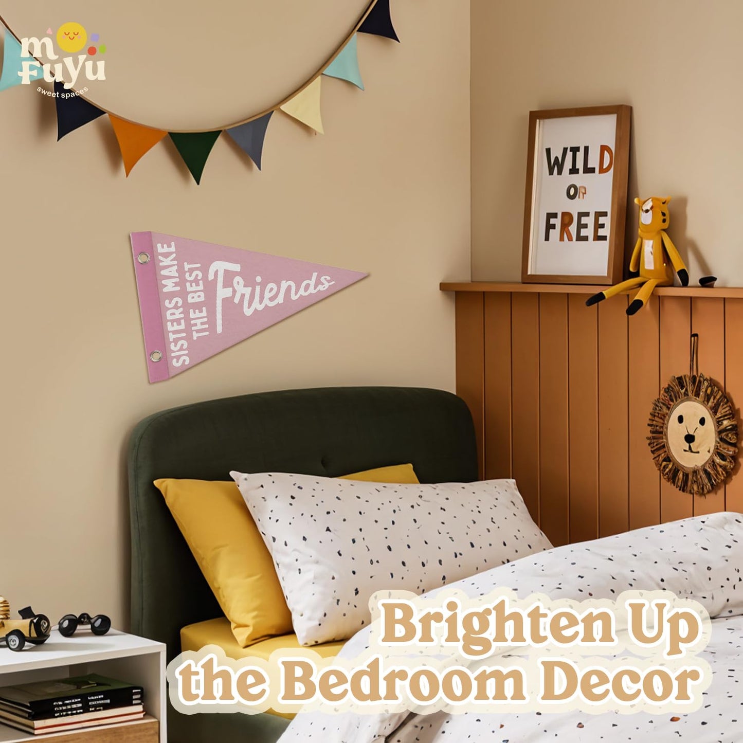 Boy Nursery Decor Pennant Banner Flags Decor, Playroom Essentials, Dude Felt Banner Wall Art Decor for Toddler Kids Room Nursery,Boy Playroom Decor 7.4x14 Inch BST326H