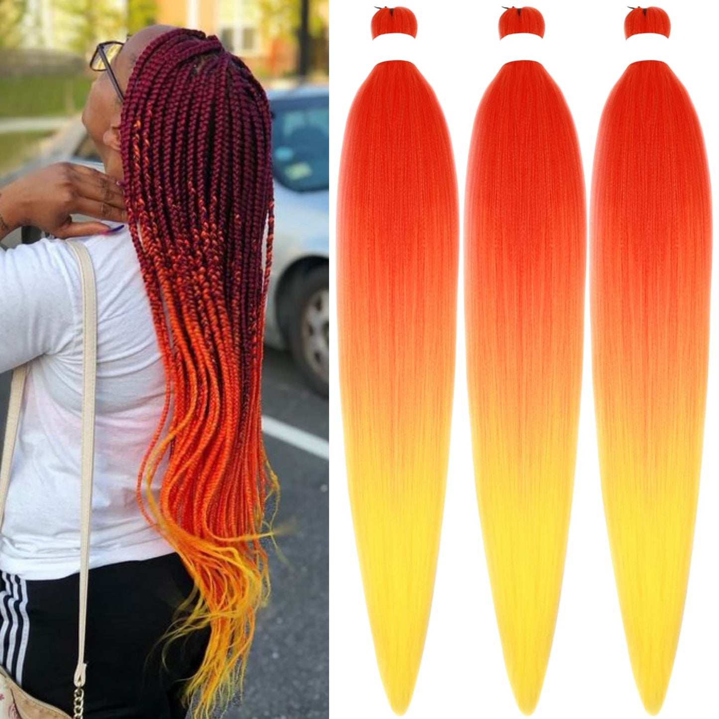 Purple Braiding Hair Pre stretched Knotless 26 inch | Hypoallergenic Synthetic Purple Prestretched Ez Braid Knotless Itch Free Soft Yaki Texture Hot Water Setting WN420