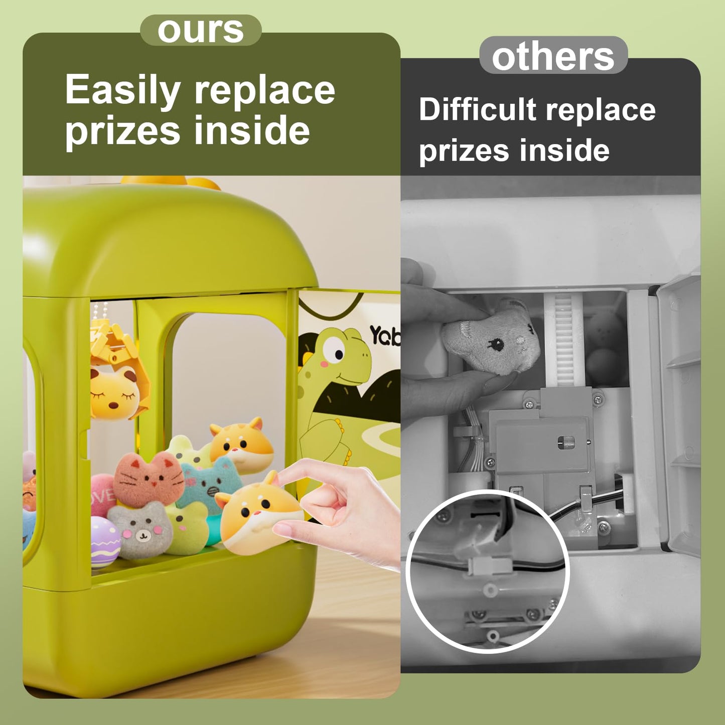64 PCS Large Claw Machine for Kids Bunny, Vending Machine Toys for Girls 5 6 7 8 Year Old, Candy and Prize Electronic Dispenser Game Ages 5-7 6-8, Birthday Gift for 3 4 5 6 Year Old DD1210