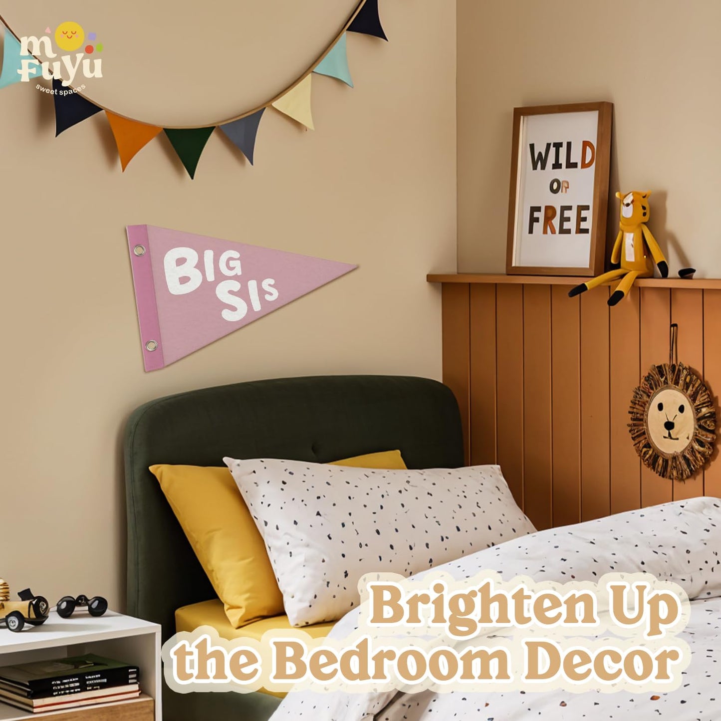 Boy Nursery Decor Pennant Banner Flags Decor, Playroom Essentials, Dude Felt Banner Wall Art Decor for Toddler Kids Room Nursery,Boy Playroom Decor 7.4x14 Inch BST326H