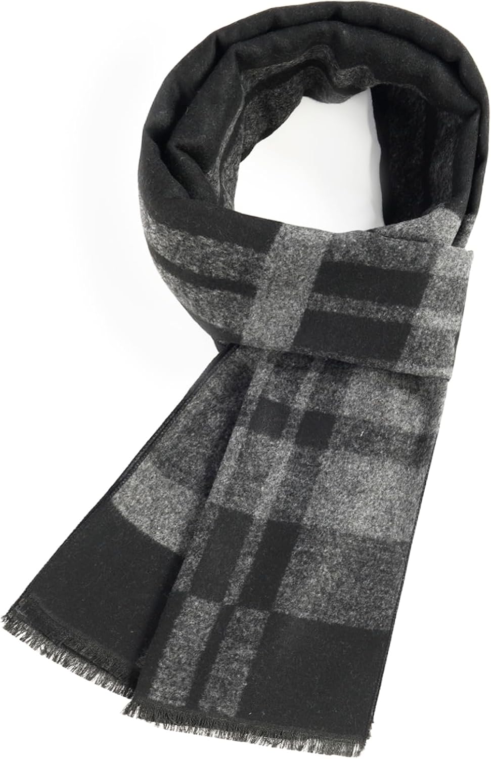 Mens Winter Scarf Cashmere Feel Warm Scarves Long Plaid Tassel Scarf for Men WN420