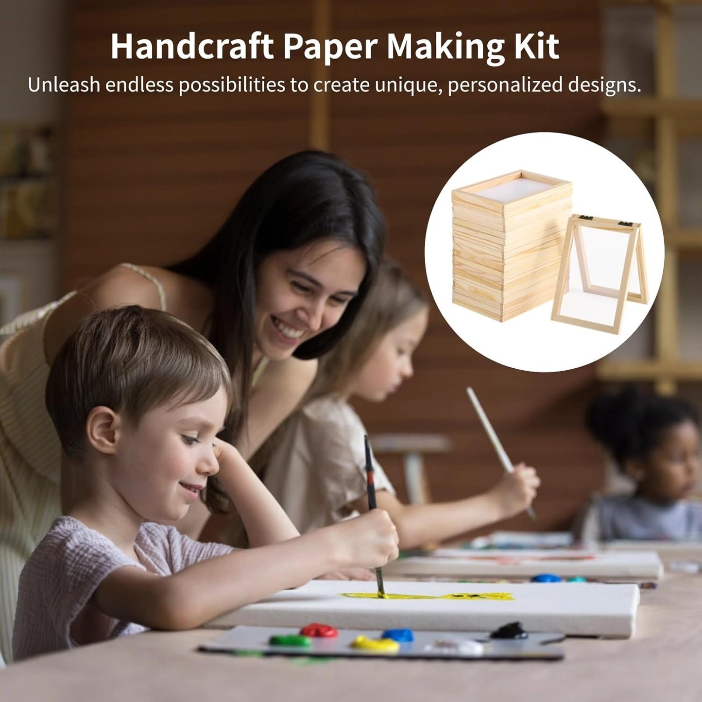 Homaisson 10 Pcs Paper Making Frame Kit - 5''x7'' Paper Making Screens N27