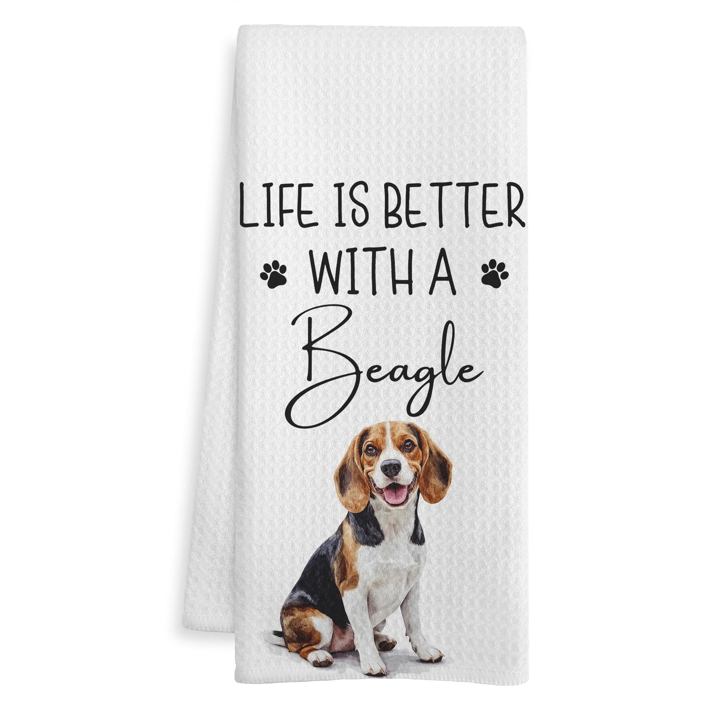 Beagle Gift Kitchen Towels, Beagle Lover Gifts Dish Tea Towel for Kitchen Decor, Funny Western Dog Hand Towels for Bathroom Decor, 16x24 Inch BST326L